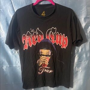 Men's 4 Hunnid The Red Cup Tour 2023 Shirt YG Hip-Hop Short Sleeve Size Medium